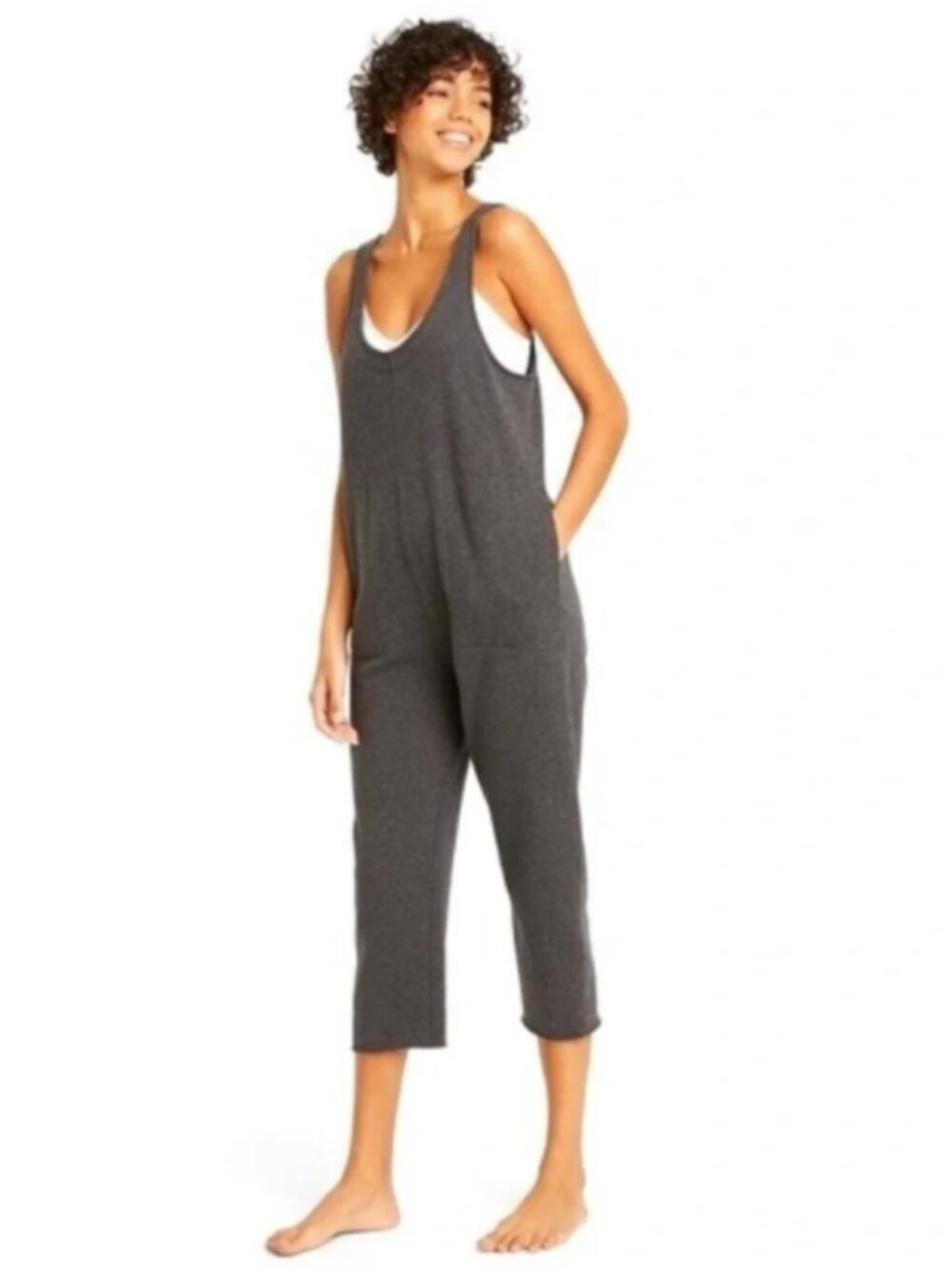 Colsie | EUC Charcoal Gray Racerback Sleeveless Lounge Jumpsuit Size Medium